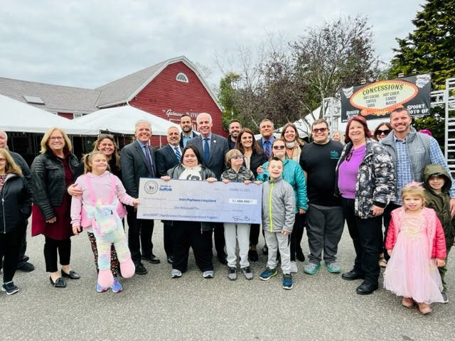 County officials, led by county executive Steve Bellone, the presiding officer of the Suffolk County Legislature Kevin McCaffrey, and including Legis. Dominick Thorne, awarded the grants at ceremonies with GiGi’s Playhouse last week.